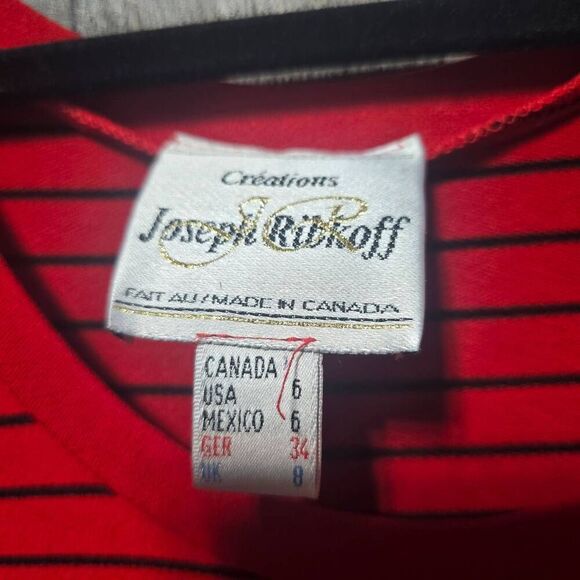 Joseph Ribkoff Vintage 90s Red Stripe Maxi Dress - Picture 3 of 4